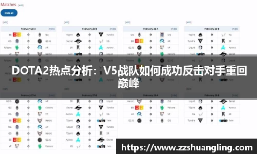 DOTA2热点分析：V5战队如何成功反击对手重回巅峰